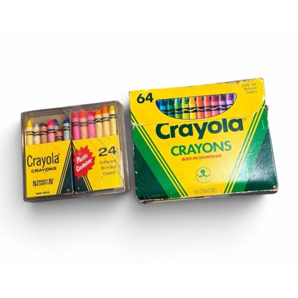 2 Packs Vintage Crayola Regular Size Crayon Sets - 523024 - 071662000240